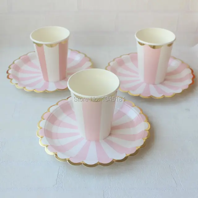 Ipamlay 80pcs Gold Foil And Blush Pink Paper Party Cups Plates Ipamlay 80pcs Gold Foil And Blush Pink Paper Party Cups Plates Tableware Wedding Shower
