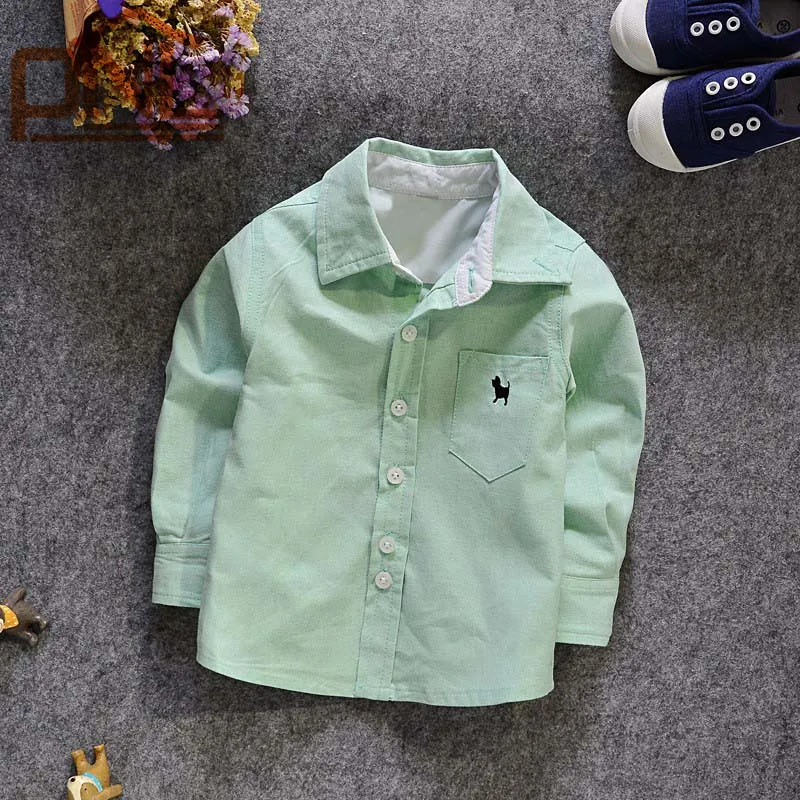 

2019 spring Children shirts long-sleeve boys shirts solid color cool top cotton casual fashion kids wear