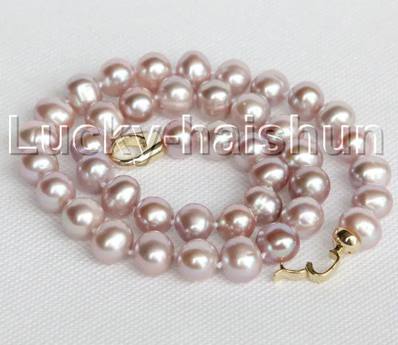 

Free shipping luster natural 17" 11mm purple freshwater pearls necklace j11183 ^^^@^Noble style Natural Fine
