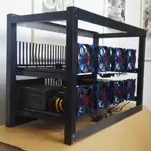 8 GPU font b Crypto b font Coin Open Air Aluminum Frame Case With 12 Fan