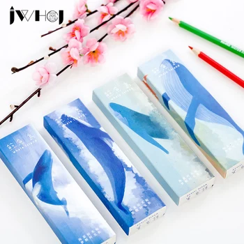 

30 pcs/box whale lsland Creative cartoon paper bookmarks kawaii children stationery office school supplie papelaria kids gifts