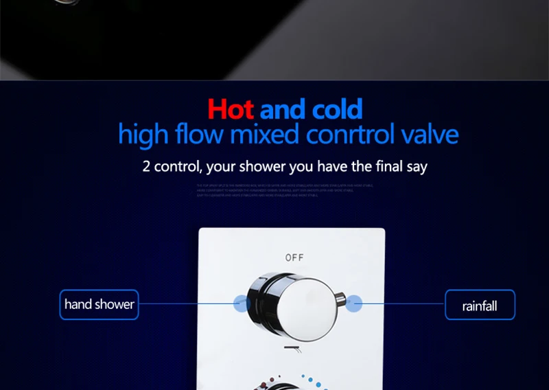 DCAN Bathroom Luxury Rain Mixer Shower Combo Set Wall Mounted 10'' Rainfall Shower Head System Polished Chrome (17)