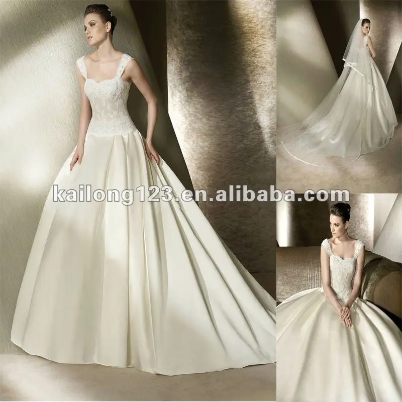 Cap Sleeves Ball Gown Chapel Train Ivory Lace Liques Pleated Cap Sleeves Ball Gown Chapel Train Ivory Lace Liques Pleated Tulle Satin Designer Wedding Dresses In From Weddings Events On