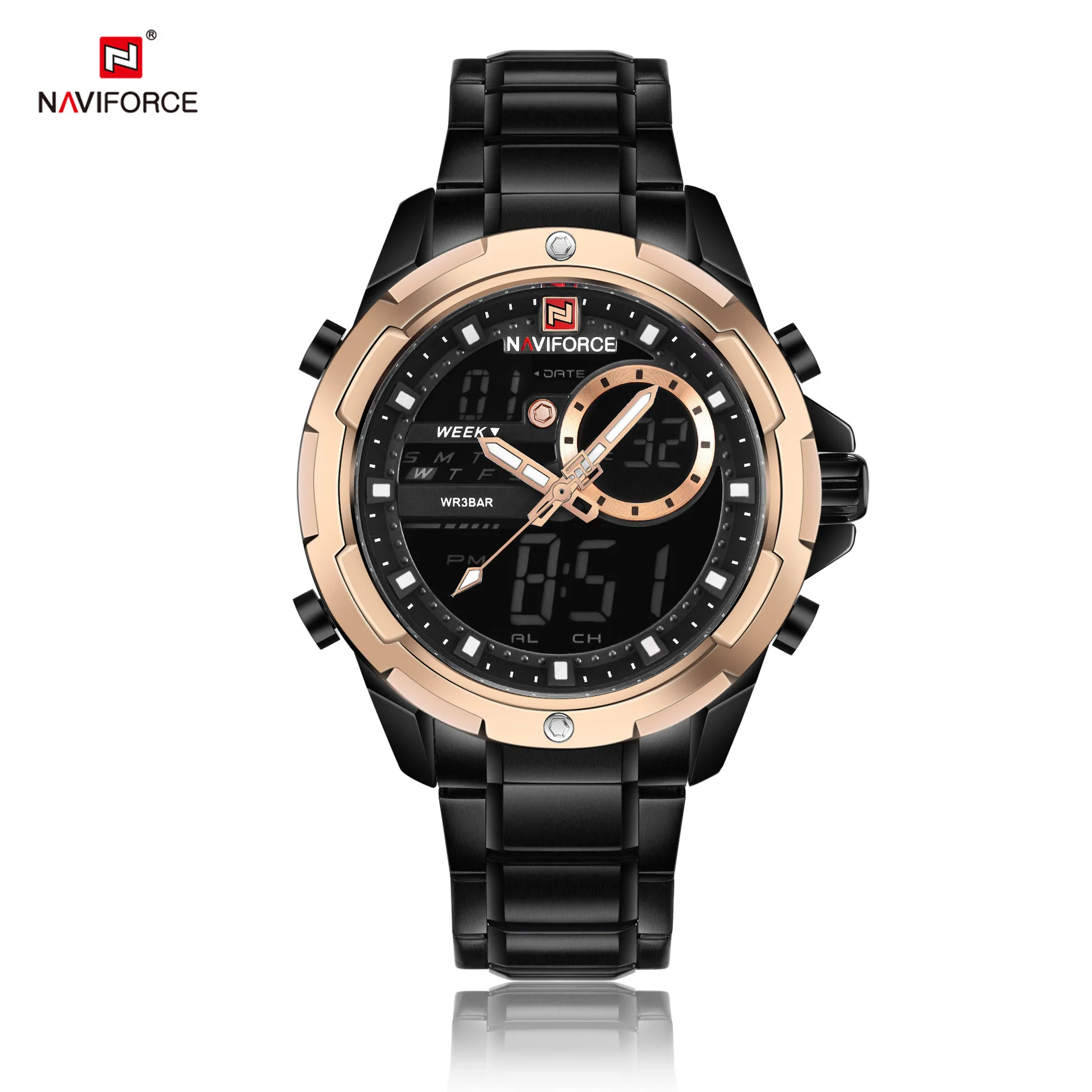 

NAVIFORCE Men Analog Digital Double display Watches Men's Army Military Watch Man Quartz Clock Relogio Masculino montre homme