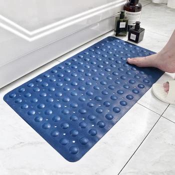 

Bath Massage Mats Tub with Suction Cups Safety Shower Rug Mat Washable Eco-Friendly Bath Area Rugs Bubble Anti-Slip Carpet Blue