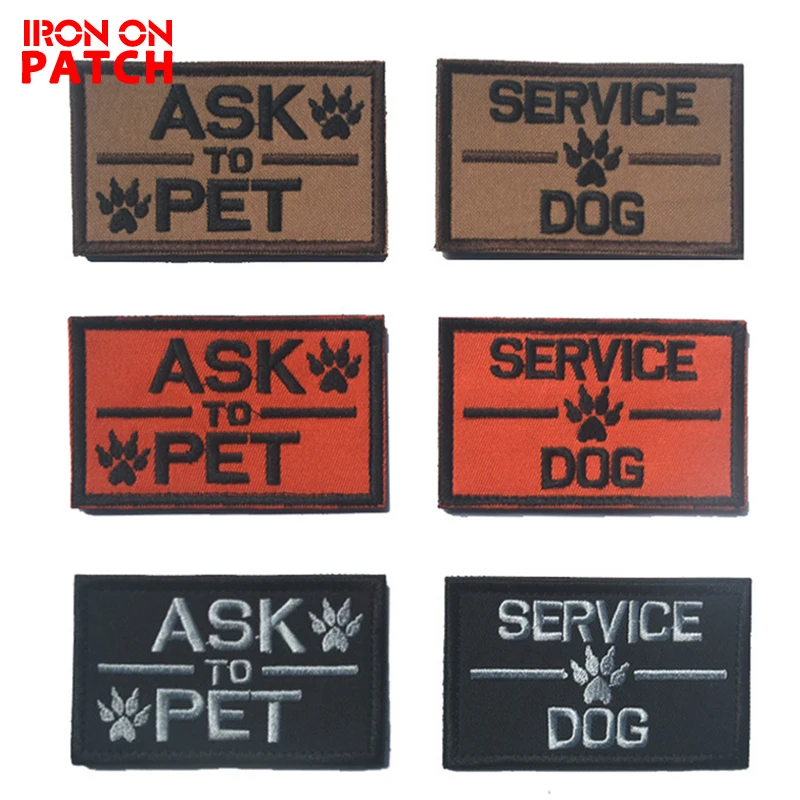 

Embroidered Badges Pet Service K9 ASK Dog Patch Hook & loop Army Morale Stickers Chapter Emblem Military Patches For Clothes