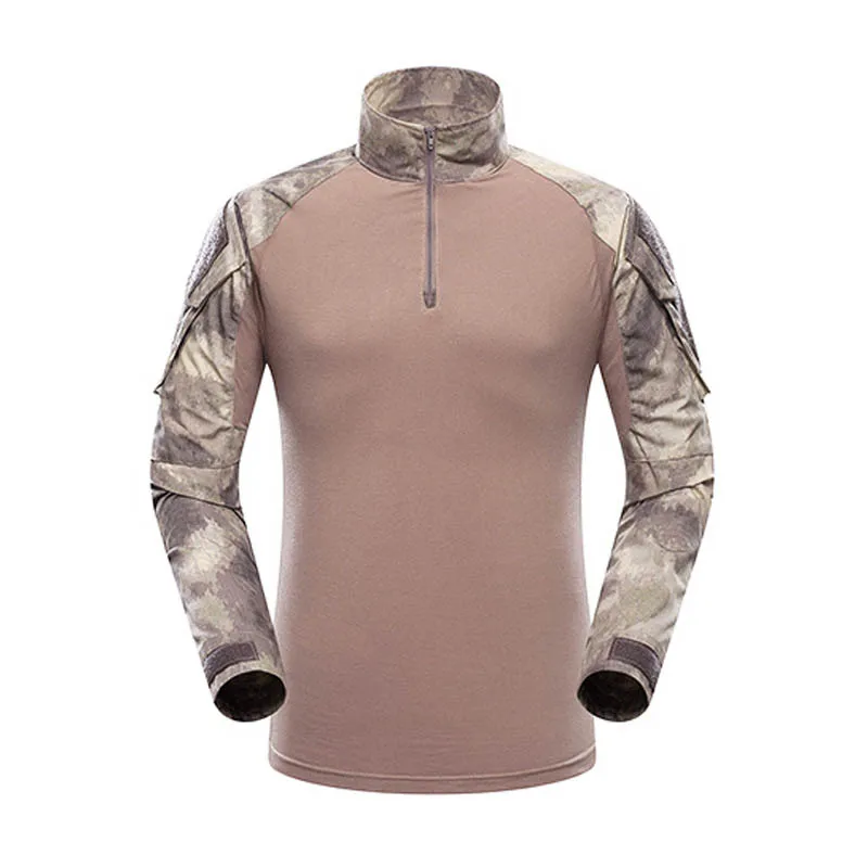 

2019 New Military Enthusiasts Men Outdoor Camouflage Training Suit Quick dry Breathable Hunting Men Tactical T-shirt Frog Suit