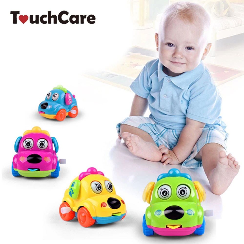 Cute Cartoon Animal Dog Wind Up Toys Running Car Clockwork Classic Toy Newborn Spring Toy Random