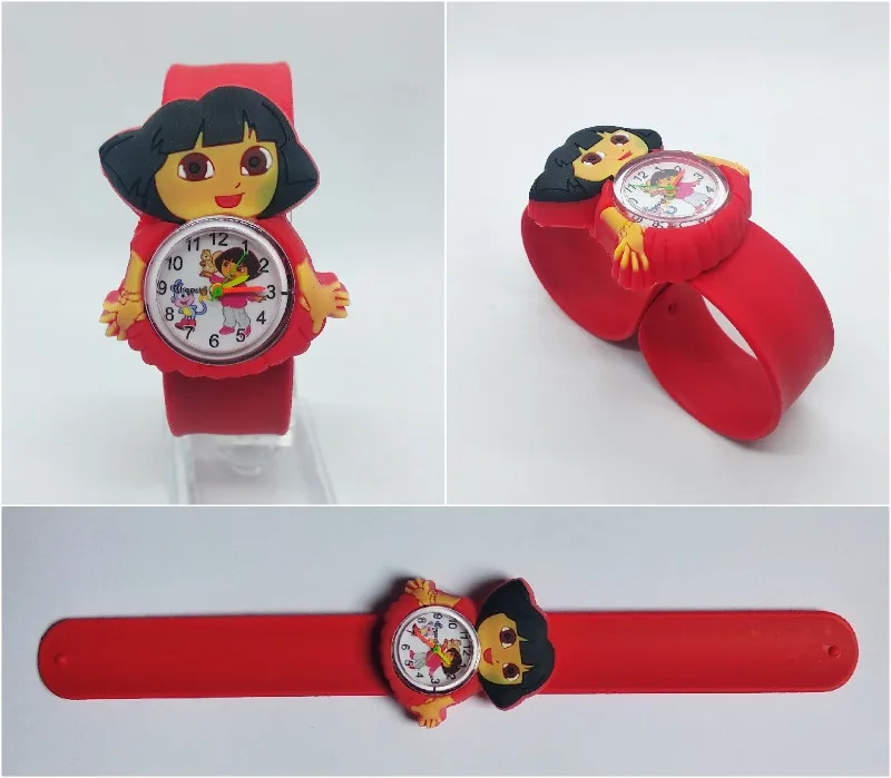 Dora/часы для девочек; Детские модные часы; кварцевые наручные часы; водонепроницаемые детские часы для мальчиков; студенческие часы; Relogio kol saati - Цвет: Красный