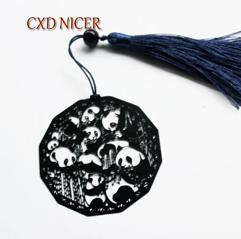 

Panda Metallic Bookmarks Hollow Round And Fan Shape Bookmark Chinese Style Stationery Items Creative Student Book Markers 2888