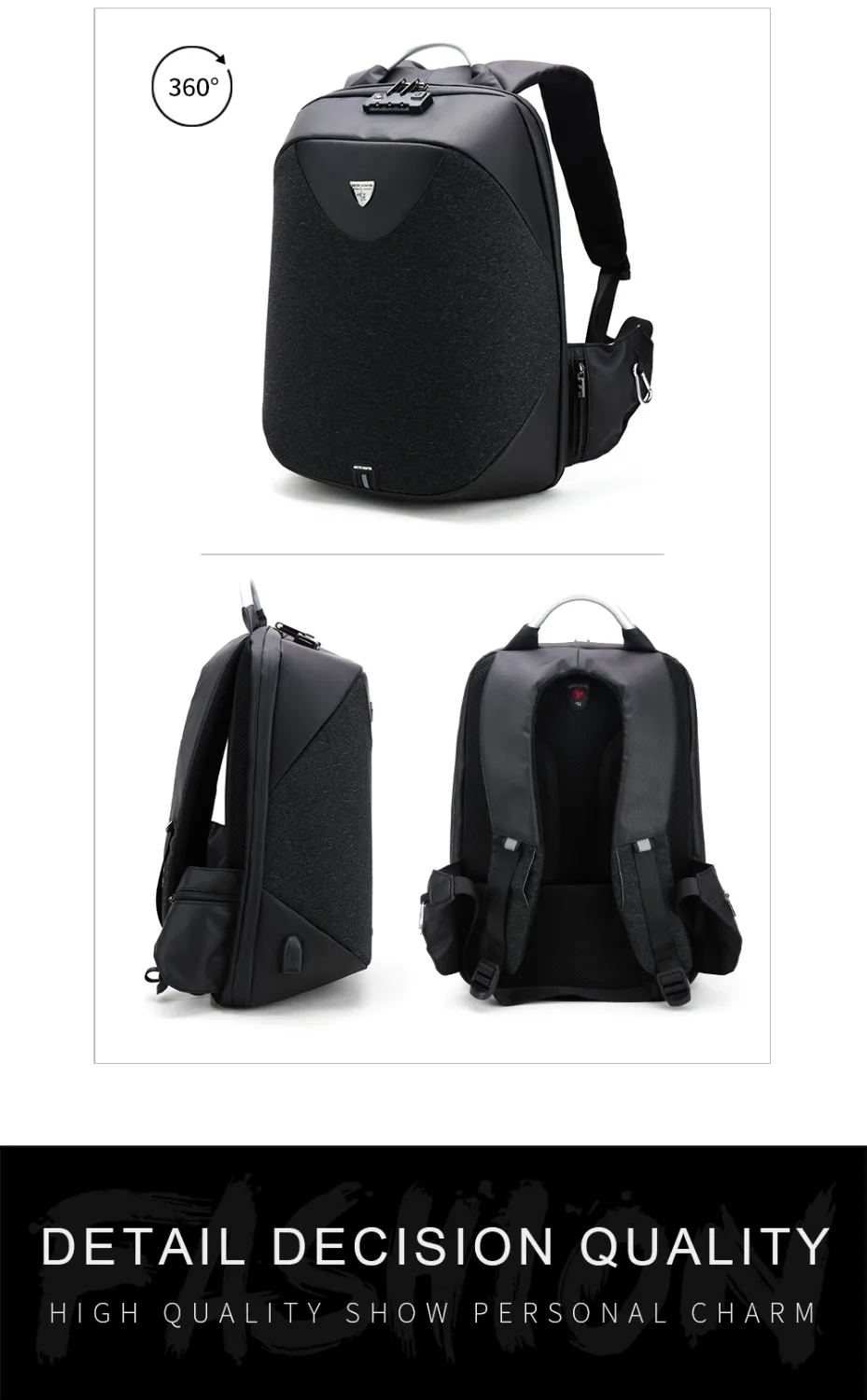 ARCTIC HUNTER, Новинка 15,6, мужская сумка для ноутбука с защитой от кражи, школьный рюкзак с блокировкой паролем, водонепроницаемый, Повседневный, деловой, для путешествий, мужские рюкзаки
