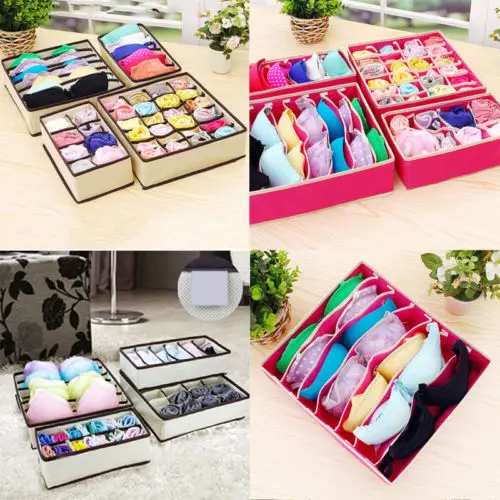 

Storage Boxs 46 Cells Foldable Bamboo Charcoal Underwear Socks Drawer Organizer