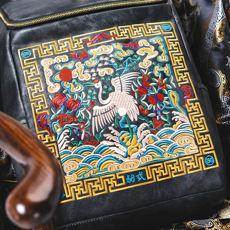 Kweco Вейдер, китайский модный бренд, рюкзаки, Ретро стиль, Лев, официальная форма, вышитый рюкзак, для мужчин и женщин, двойная сумка на плечо