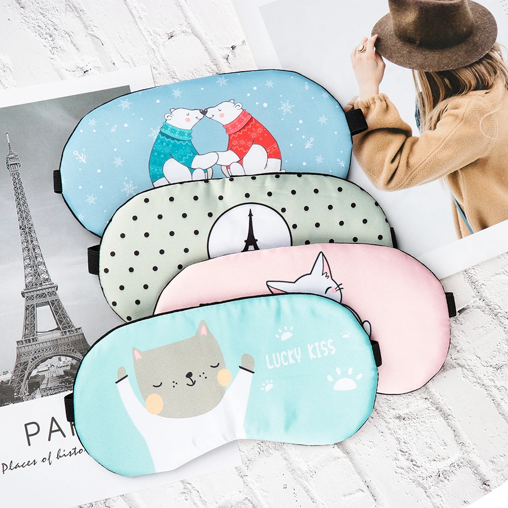 

1PC Cute Cartoon Animal Sleeping Mask Soft Padded Sleep Shade Cover Rest Relax Blindfold Sleeping Aid Eye Patch Shading Eye Mask