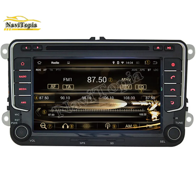 Top NAVITOPIA 4G RAM 32G ROM Octa Core Android 9.0 Car DVD GPS for VW VW Passat TSI for VW Touran for VW Golf V VI for Golf Variant 3