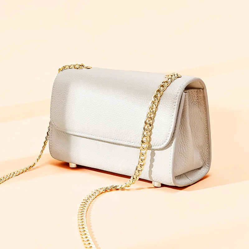 

MiiKLN Leather Female Bag First Layer Leather Small Square Bag Summer Small New Tide Western Style Texture Simple Shoulder Slung