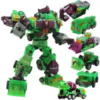 6 IN 1 NBK O Versize Devastator TFใสGTการเปลี่ยนแปลงวิศวกรรมรูปการกระทำหุ่นยนต์รถยนต์รถขุดฮุผู้ใหญ่ของเล่น