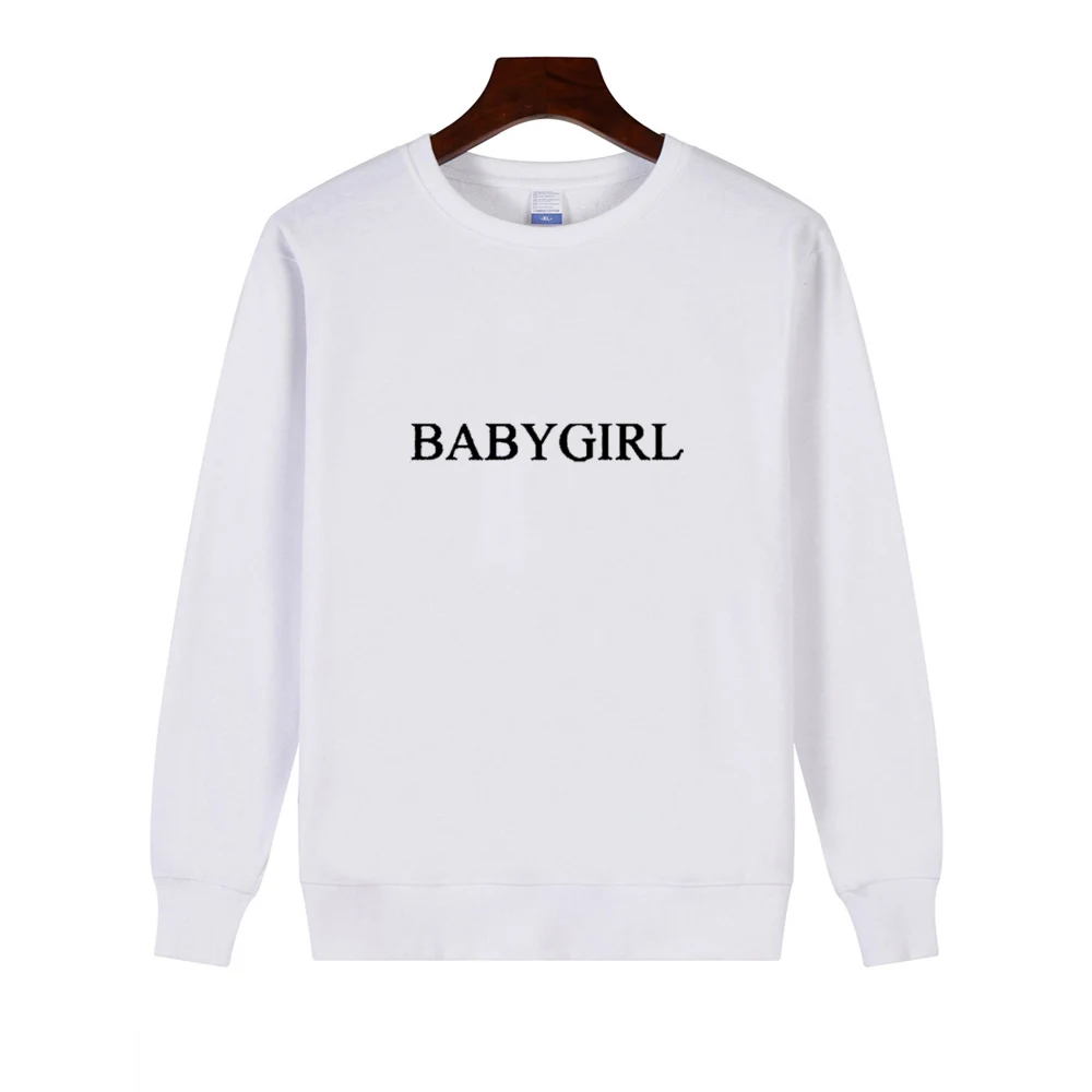  BABYGIRL Black long sleeve shirt women Sweatshirt Hoodies Casual Sweatshirts Crew Neck Tops Harajuk
