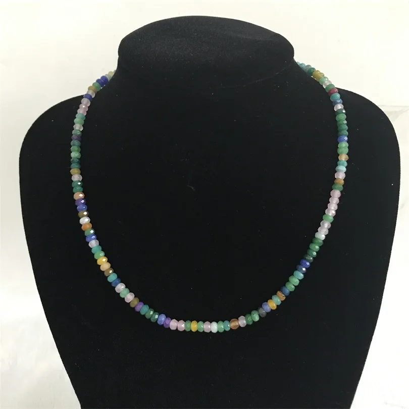 Natural Emeralds Rubys Sapphires about 3x4mm Beads Women Luxury Necklace about 45cm Varnish Preciosas Natural Stone Necklaces - Image 5