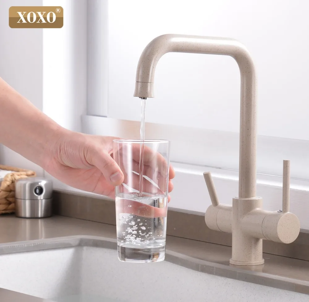  XOXO Filter Kitchen Faucet Drinking Water Blcak Deck Mounted Mixer Tap 360 Rotation Brass Pure Filt - 32918533033