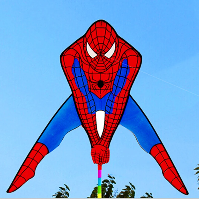 free shipping high quality spiderman kite with handle line outdoor flying font b toys b font