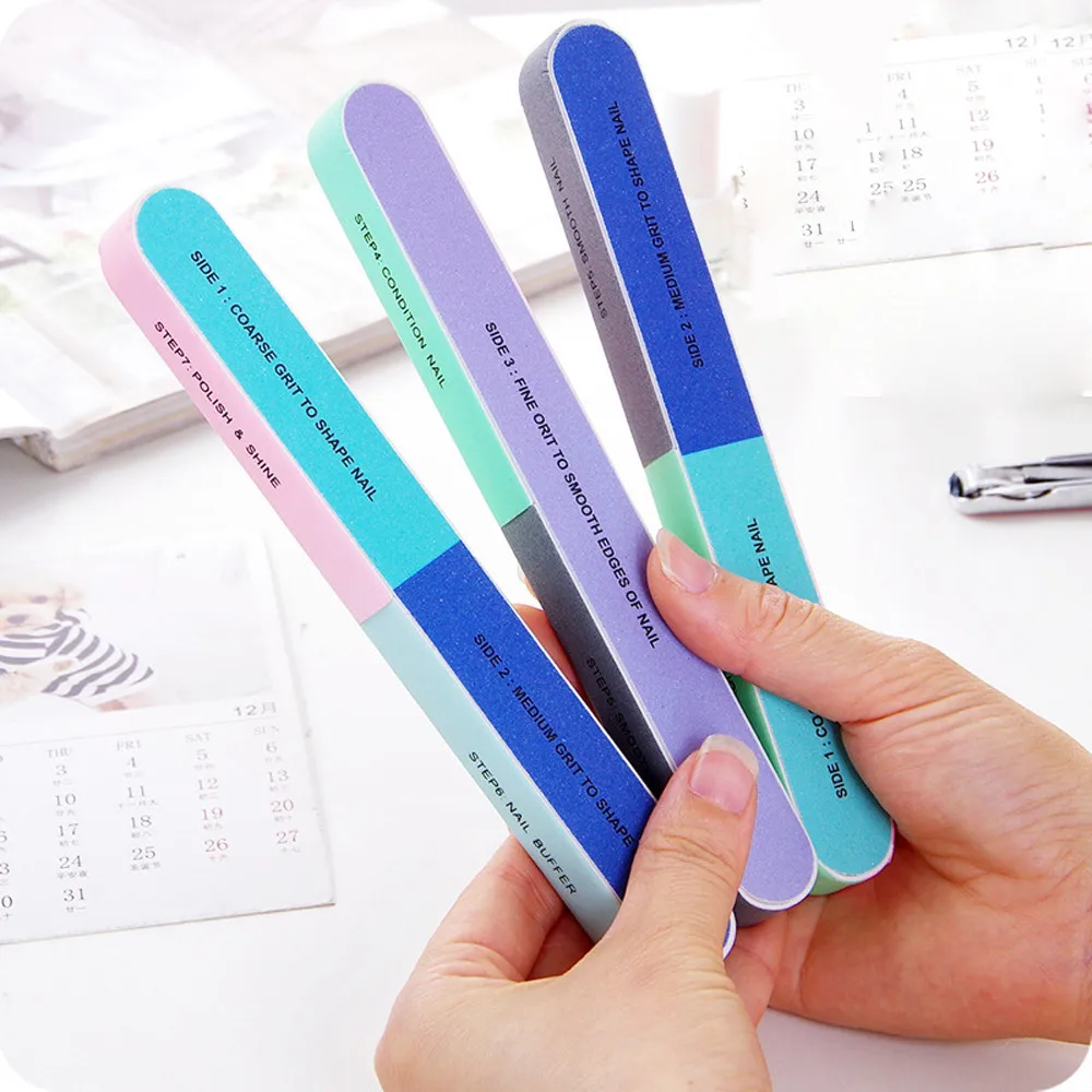 

Creative Printing Nail File Sanding Sand Six-sided Polishing File Nail Tool NEW HOT 2018