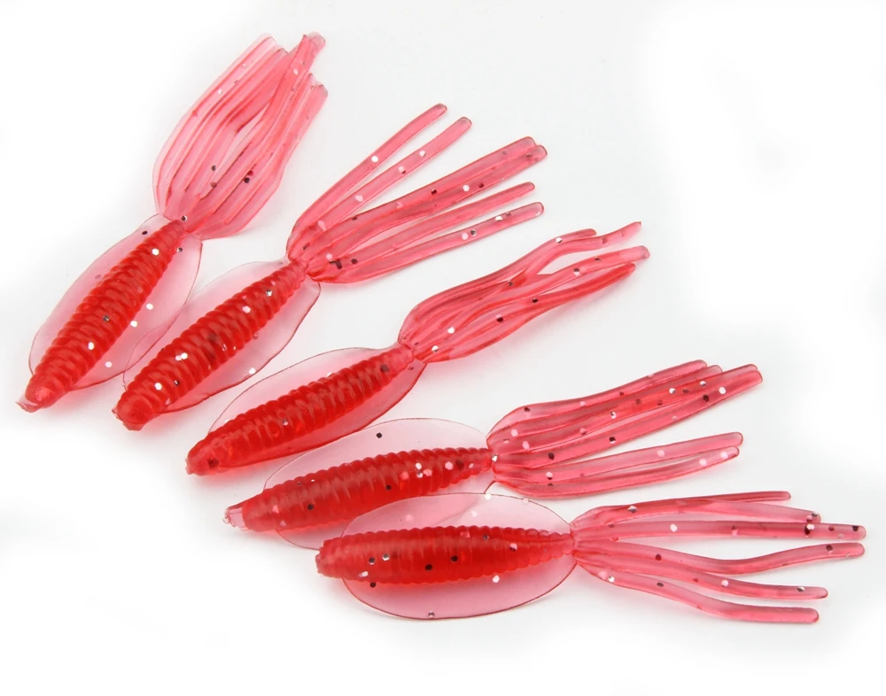 30pcs Soft Squid Baits Colorful Freshwater Lure Tube Baits 6 Colors 0.8g Soft Artificial Pesca Worm Grub Squid Lures Bait  (8)