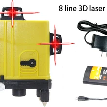8 линий красный лазерный измеритель уровня 3D лазерный нивелир настенный Многоканальный автоматический лазер для выравнивания уровня