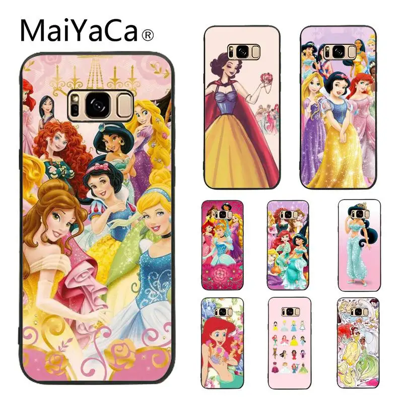 

MaiYaCa Case for Galaxy S9 Ariel Aurora Belle Cinderella Jasmine Mulan Luxury Phone Case For Samsung Galaxy S4 S5 S6 S7 S8 S9