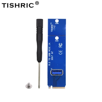 

TISHRIC 100pcs Newest Riser Card Adapter NGFF M2 M.2 to USB 3.0 PCI-E PCI Express Male To Female Multiplier For BTC Miner Mining