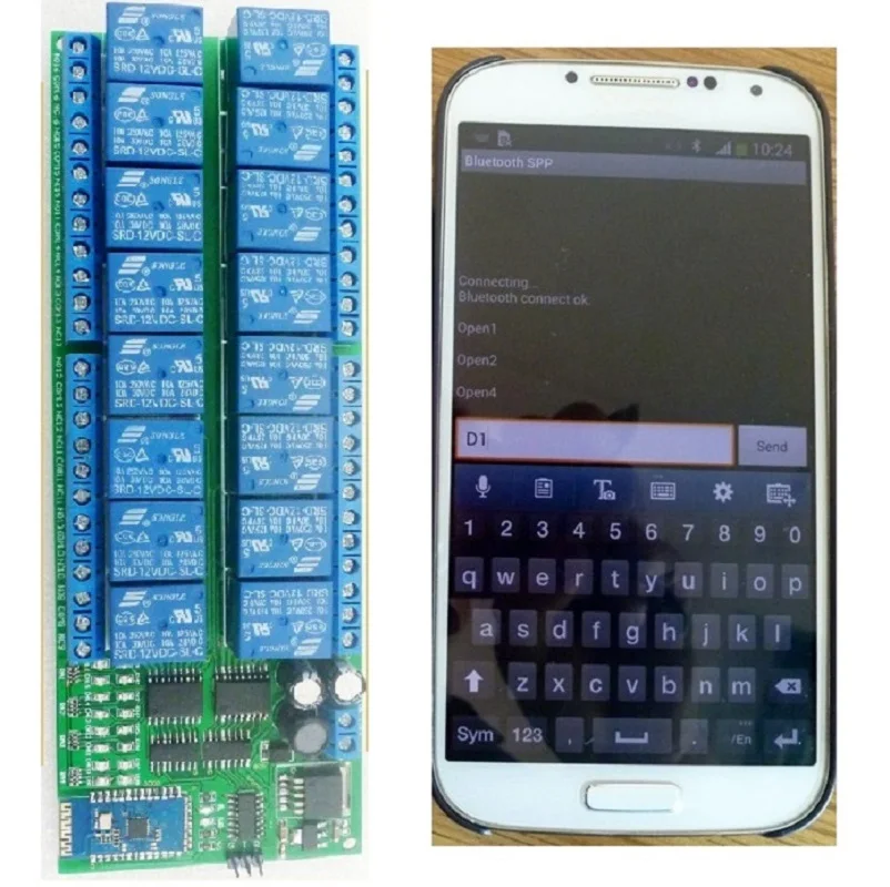 

DC 12V 16 Channel Android Phone Bluetooth Control Relay Module 2.4G Wireless Controller for Smart Home LED Lighting system