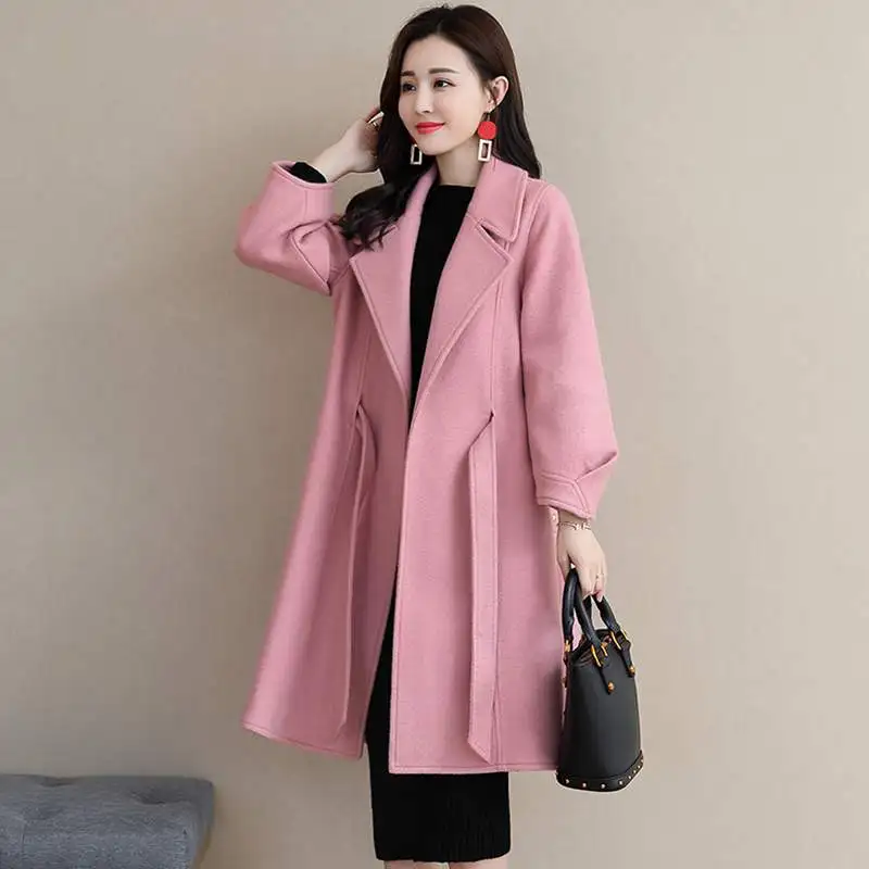 Dames Hiver Mode Blue Manteau White Vêtements Pr315 2018 Femmes Veste De Moyen Long creamy Nouvelle Élégantes pink Laine Mince Sauvage Tempérament Automne SxF5qA7
