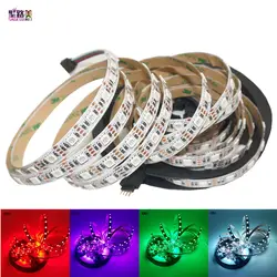 5 м/лот DC5V RGB/белый цвет гибкие светодиодные полосы 5050 SMD лента клейкая лента ТВ фонового освещения IP20/IP65 водонепроницаемый