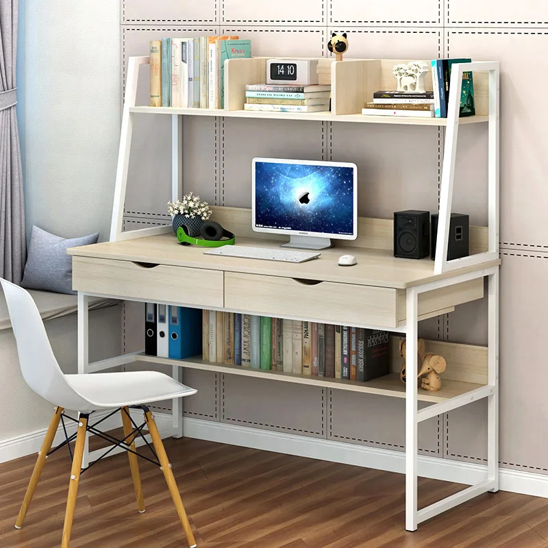 

LK1659 Home Writing Simple Desktop Computer Desk Simple Laptop Table With Drawers Combination Desk Cheap Bookshelf 80/120cm