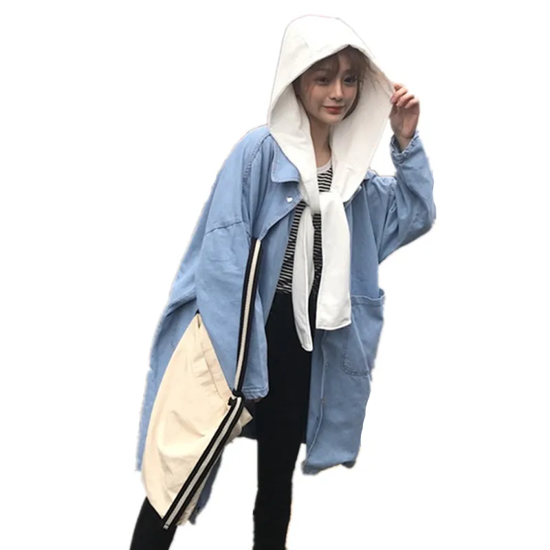 Maternity Show thin coat Long Loose Hooded Fashion trench coat for Pregnant Women Pregnancy Coats Large size ladies Outerwear ladies consultation coat white size 14 1 each model 88018qhw14