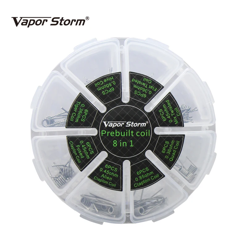 

8 in 1 Vapor Storm RDA Coil Prebuilt Coil Heating Wire Clapton Coil Quad Tiger Hive Alien Fused Heating Wire RDA RBA RDTA A1