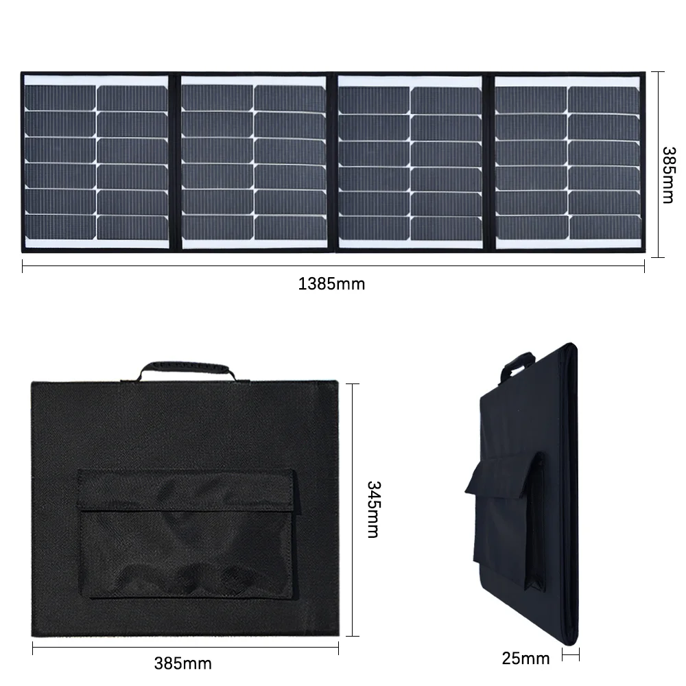 

80W Portable Solar Panel, 12V Foldable Solar Charger with 10A Charge Controller in Suitcase for 5V-18V outdoor equipment More