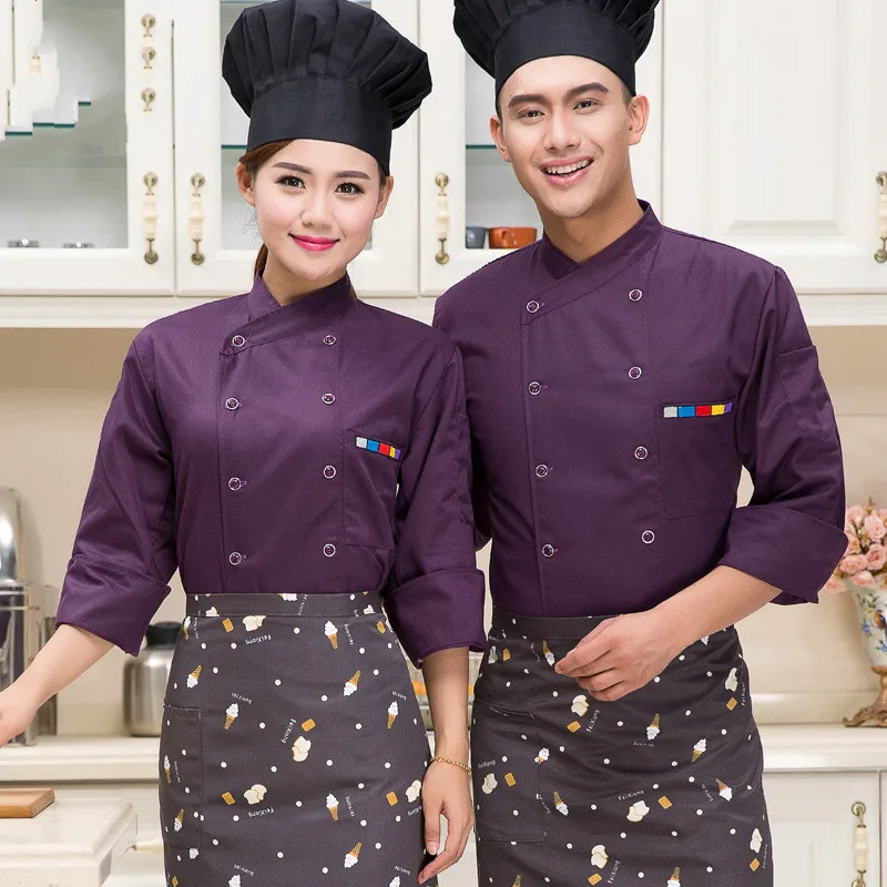 

New Style Food Service Multicolor Chef Jacket Restaurant Hotel Kitchen Cook Uniform Clothes Chinese Style Chef Uniform