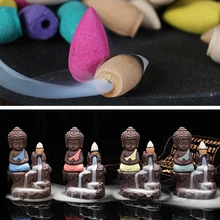 Горелка Творческий дом Декор маленький монах Маленький Будда курильница с обратным потоком Ладан горелки Применение в домашних условиях Teaho Применение+ 50 шт. пирамидки благовоний