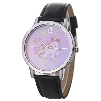 

New Fashion Women's Cartoon Watches Casual Leather Dress Wrist Watches For Women Sport Quartz Clock Ladies Watch bayan saat