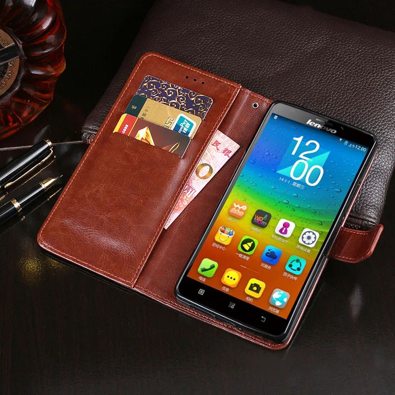 Чехол для Lenovo A916 в деловом стиле с откидной крышкой кожаный чехол мобильного