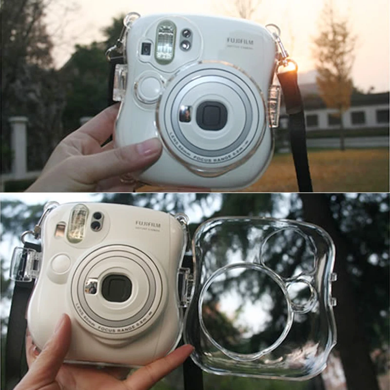 

Roadfisher Transparent Camera Bag Case Protect Cover Sheath Shell Pouch Belt Strap For Fuji Fujiflim Polaroid Instax Mini 25
