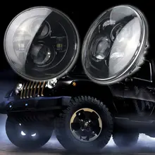 2Pcs 1800LM for Wrangler Headlight 7 Inch Round Headlights LED Hi/Low Beam for Jeep H6014/H6015/H6017/H6052/H6024 With Adapters