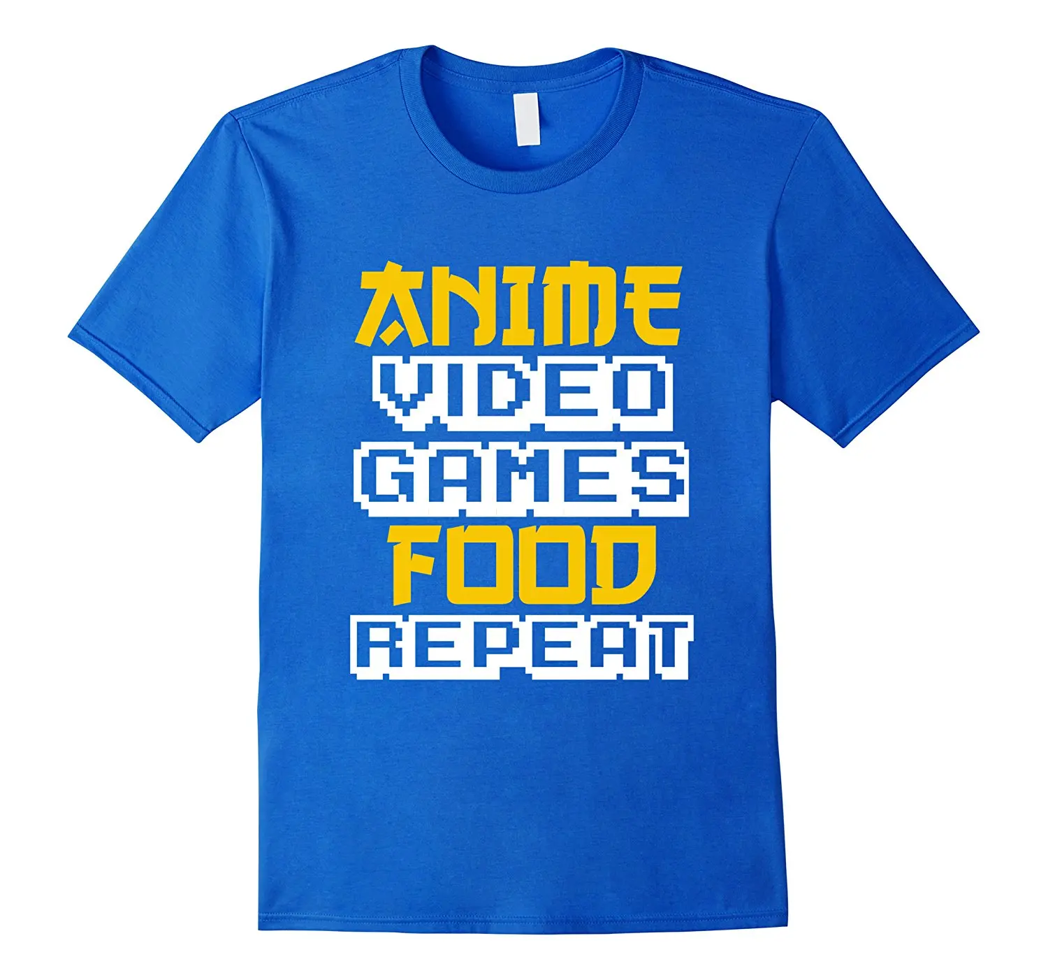 Anime Video Games Food Repeat Mens Boys Graphic Tees Summer Man T-Shirt Tops New Clothing Tshirt | Мужская одежда