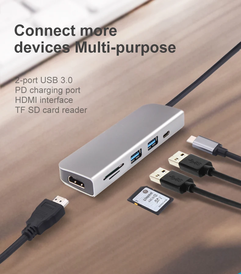 OFCCOM док-станция с usb-gортом все-в-одном USB C конвертер в HDMI VGA RJ45 PD адаптер для MacBook samsung Galaxy S10/S9 Тип C концентратор