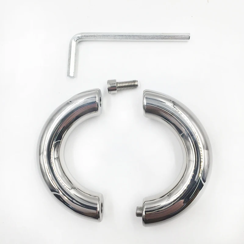 My Scrotum Pendant Ball Stretcher Cock Cage with Screw Slave Stainless Steel Sex Toys for Male 14