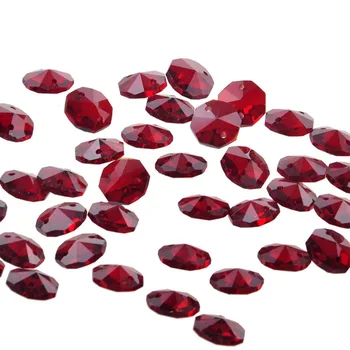 

14mm Glass Crystal Octagon Beads Ruby Chandelier Prisms Suncatcher Jewelry Making Windchimes