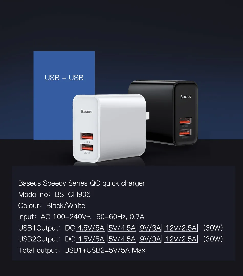 Baseus Usb зарядное устройство быстрое зарядное устройство 3,0 адаптер EU US 5A Usb C зарядное устройство для мобильного телефона дорожное настенное зарядное устройство для iPhone samsung Xiaomi