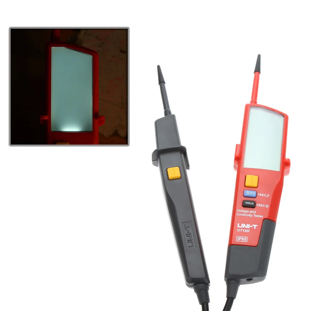 

UNI-T UT18D Auto Range Voltage Meter Continuity Tester with LCD Backlight Date Hold RCD Test and Self-inspection Detector