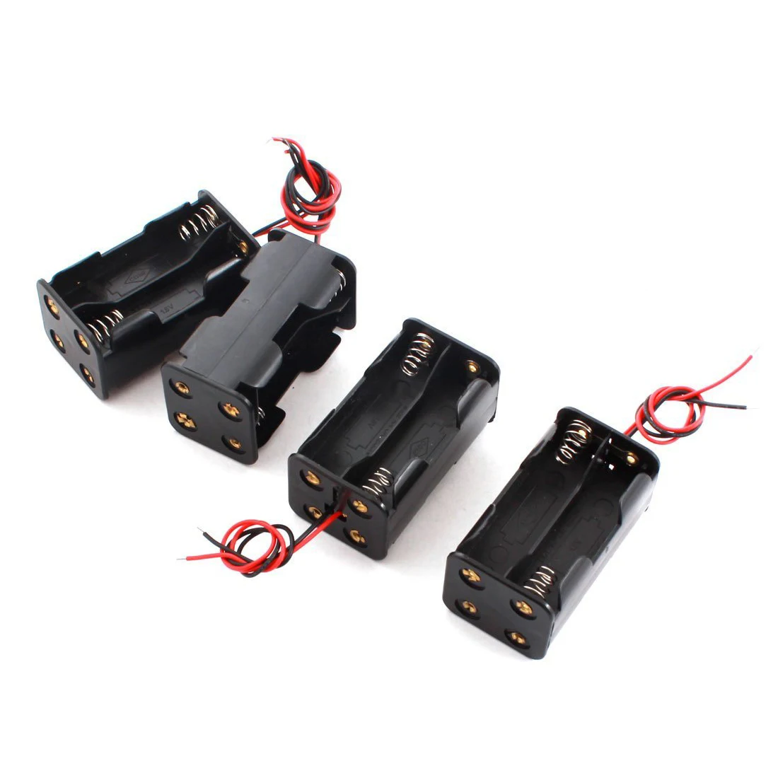 

RISE 4pcs DIY Double Sides 4 x AA Battery Case Holder Box Container